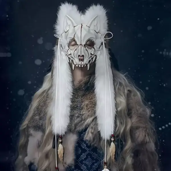 Furry Wolf Mask Headdress model