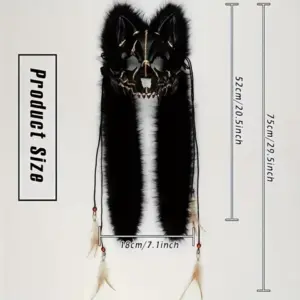 Furry Wolf Mask Headdress size