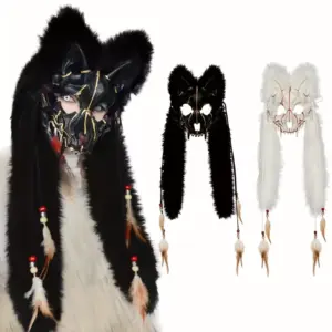Furry Wolf Mask Headdress wolf