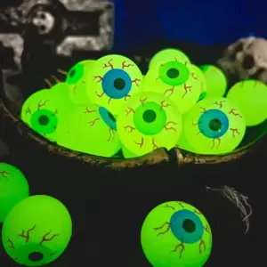 Glow in the Dark Eyeball Bouncy Balls closeup
