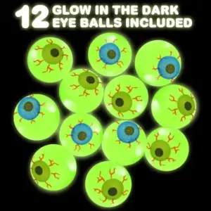 Glow in the Dark Eyeball Bouncy Balls glow