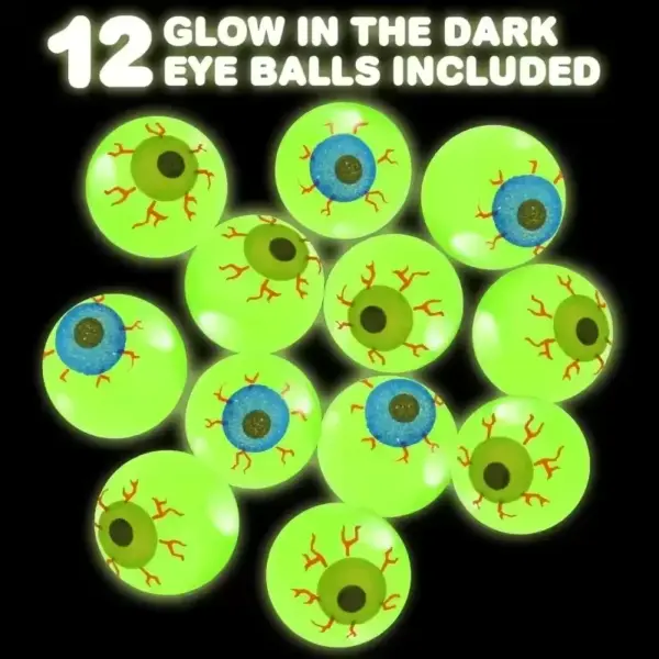 Glow in the Dark Eyeball Bouncy Balls glow