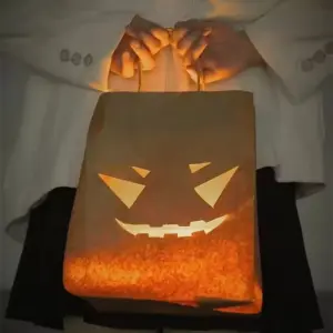 Glow in the Dark Halloween Treat BAG in hand