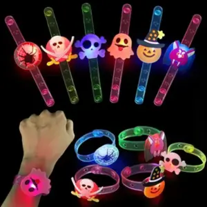 Glowing Halloween Bracelets & Rings Set multi colour