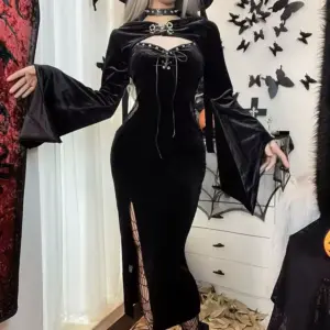 Gothic Batwing Maxi Dress CF22010