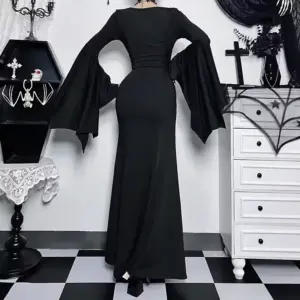 Gothic Batwing Maxi Dress back