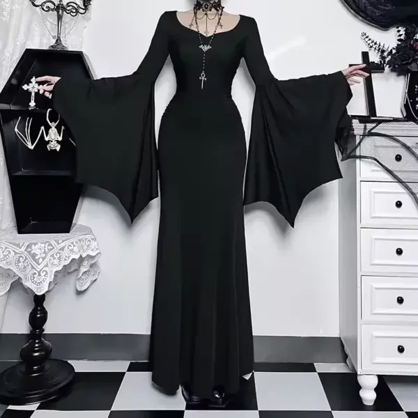 Gothic Batwing Maxi Dress front