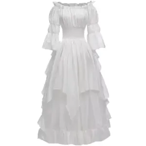 Gothic Renaissance Witch Dress Beige