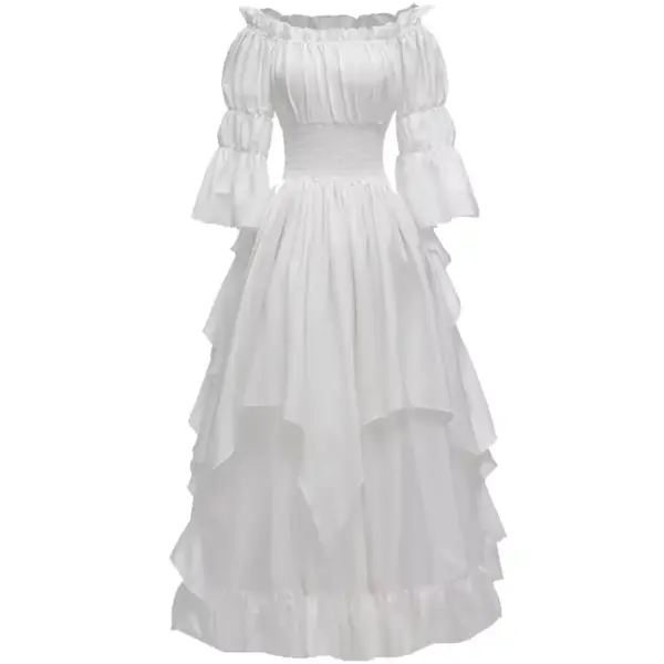 Gothic Renaissance Witch Dress Beige