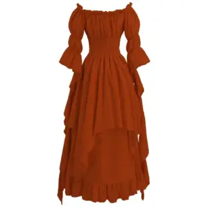 Gothic Renaissance Witch Dress Orange brown