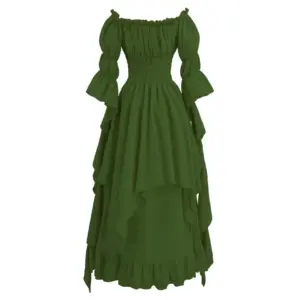 Gothic Renaissance Witch Dress army green