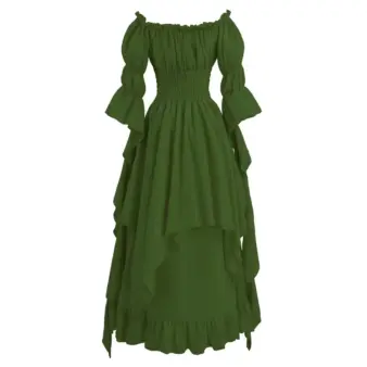 Gothic Renaissance Witch Dress army green