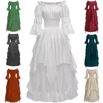 Gothic Renaissance Witch Dress wine red