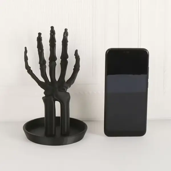 Gothic Skeleton Hand Jewelry Display Stand with mobile