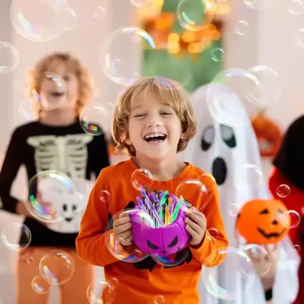 Halloween Bubble Wands in child hand