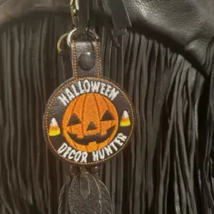 Halloween Decor Hunter Pumpkin Keychain brown