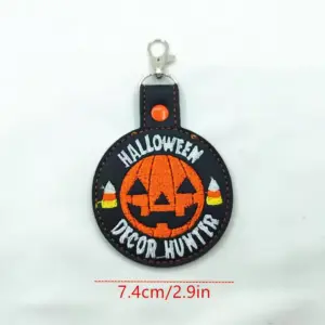 Halloween Decor Hunter Pumpkin Keychain size