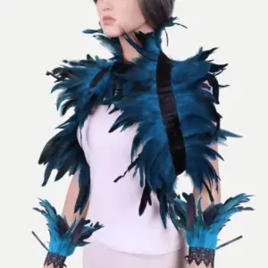 Halloween Feather Shawl Wristlet Set