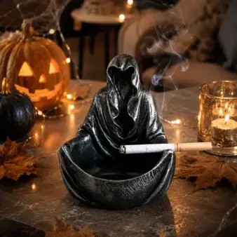 Halloween Mysterious Man Ashtray features