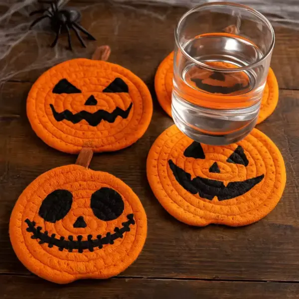 Halloween Pumpkin Coasters feature