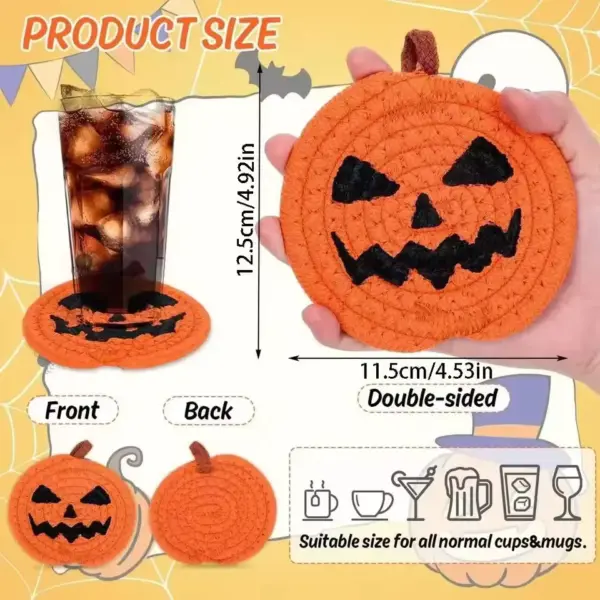 Halloween Pumpkin Coasters size