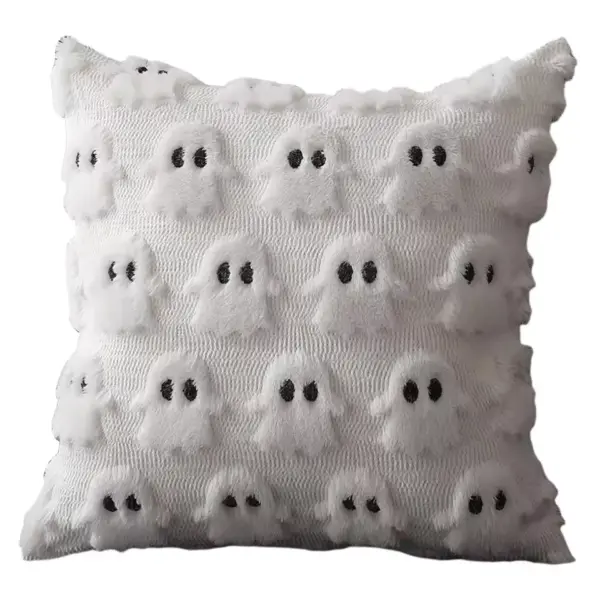 Halloween Pumpkin Pillow Covers – Soft Plush Faux-Wool Cushion Cases for Sofa & Couch Colour c