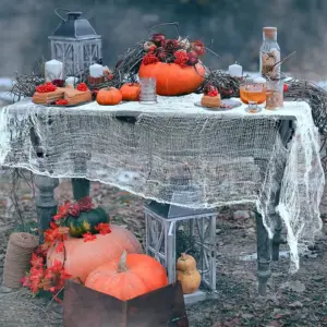 Halloween Scary Gauze Decoration Cloth table
