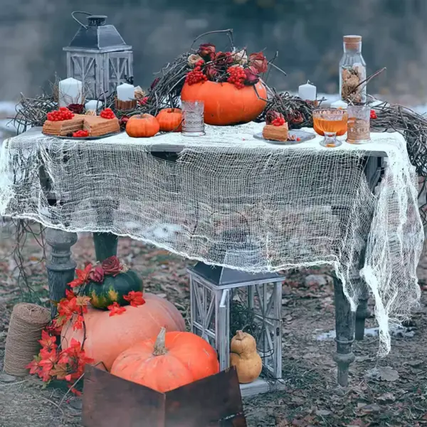 Halloween Scary Gauze Decoration Cloth table