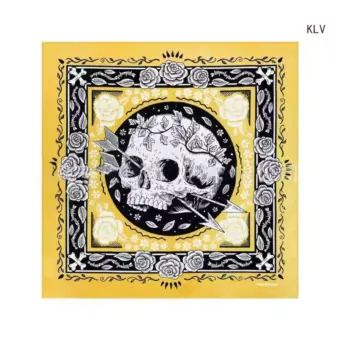 Halloween Skull Scarf Bandana yellow skull