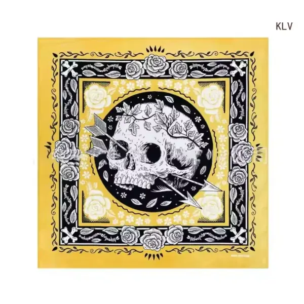Halloween Skull Scarf Bandana yellow skull