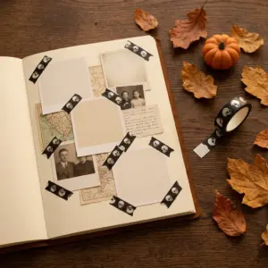 Halloween Skull Washi Tape in use