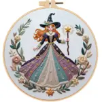 Halloween Witch DIY Embroidery Craft Kit C1