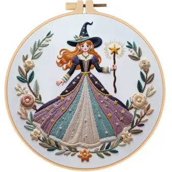 Halloween Witch DIY Embroidery Craft Kit C1