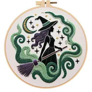 Halloween Witch DIY Embroidery Craft Kit C2