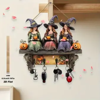 Halloween Witch Key Holder 2d