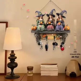 Halloween Witch Key Holder 2d flate
