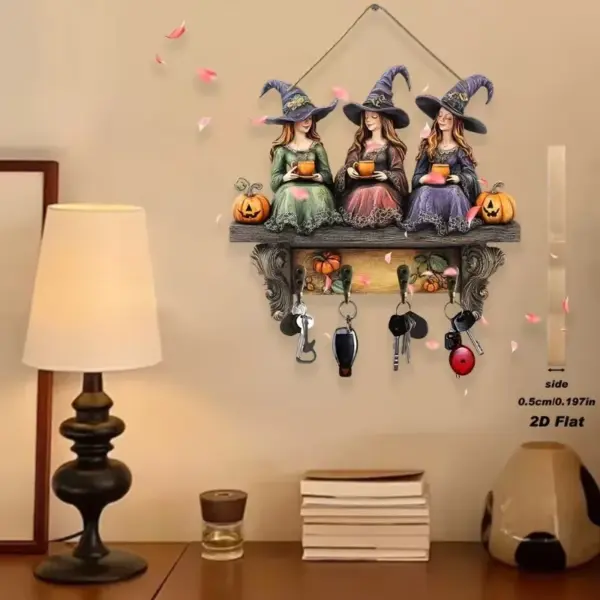 Halloween Witch Key Holder 2d flate