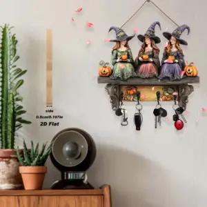 Halloween Witch Key Holder on wall
