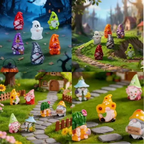 Halloween Witch Mini Gnome Resin
