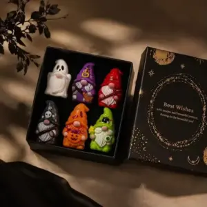 Halloween Witch Mini Gnome Resin Figurines 6pcs
