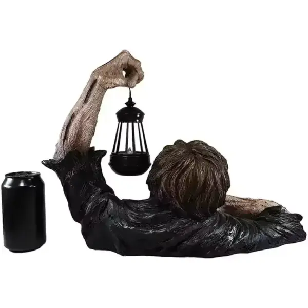 Halloween Zombie Crawling Decor Scary LED Lantern Ground Breaker Figurine for Outdoor Yard & Garden back