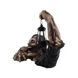 Halloween Zombie Crawling Decor Scary LED Lantern Ground Breaker Figurine for Outdoor Yard & Garden witdth lamp