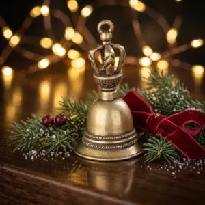 Handcrafted Tibetan Bronze Bell Pendant for Christmas Tree & Home Décor