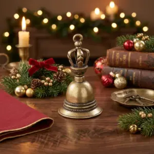 Handcrafted Tibetan Bronze Bell Pendant for Christmas Tree & Home Décor - Image 4