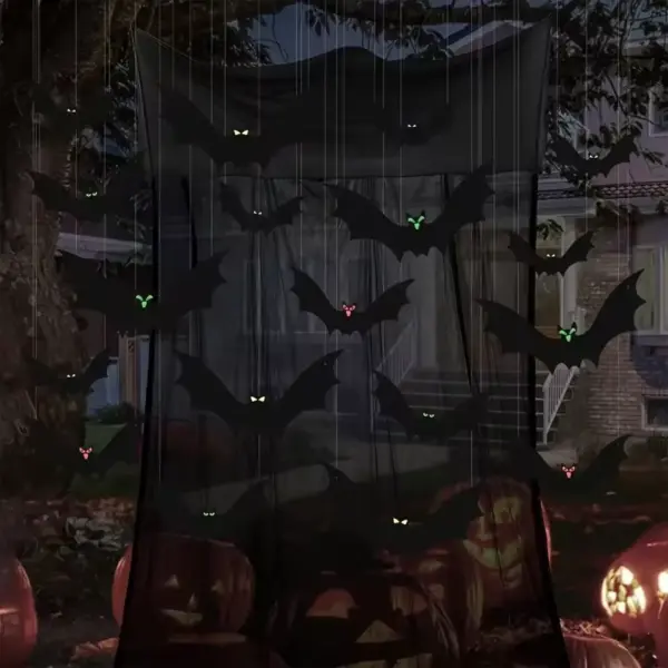 Hanging Bats Halloween Decoration in night