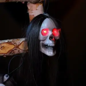 Hanging Ghost Skull Halloween Prop single ghost