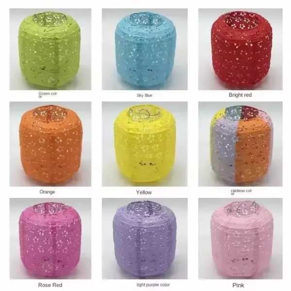 Hollow Out Paper Lanterns Cylinder Festival Hanging Lanterns for Halloween Weddings & Parties all