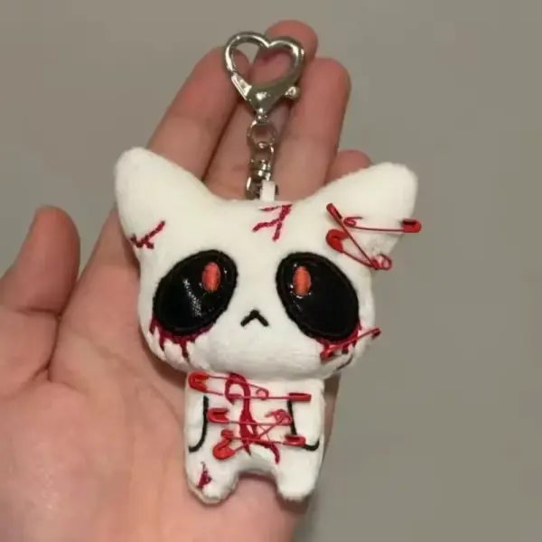 Horror Monster Plush Keychain white