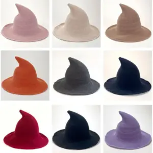 Knitted Witch Hat for Women multi-colour