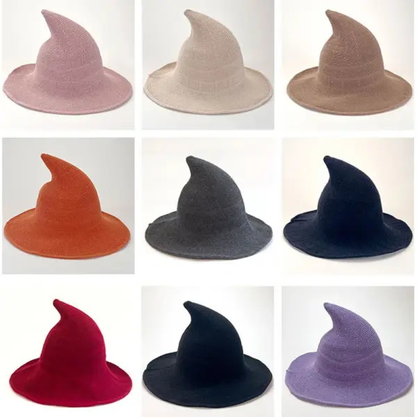 Knitted Witch Hat for Women multi-colour